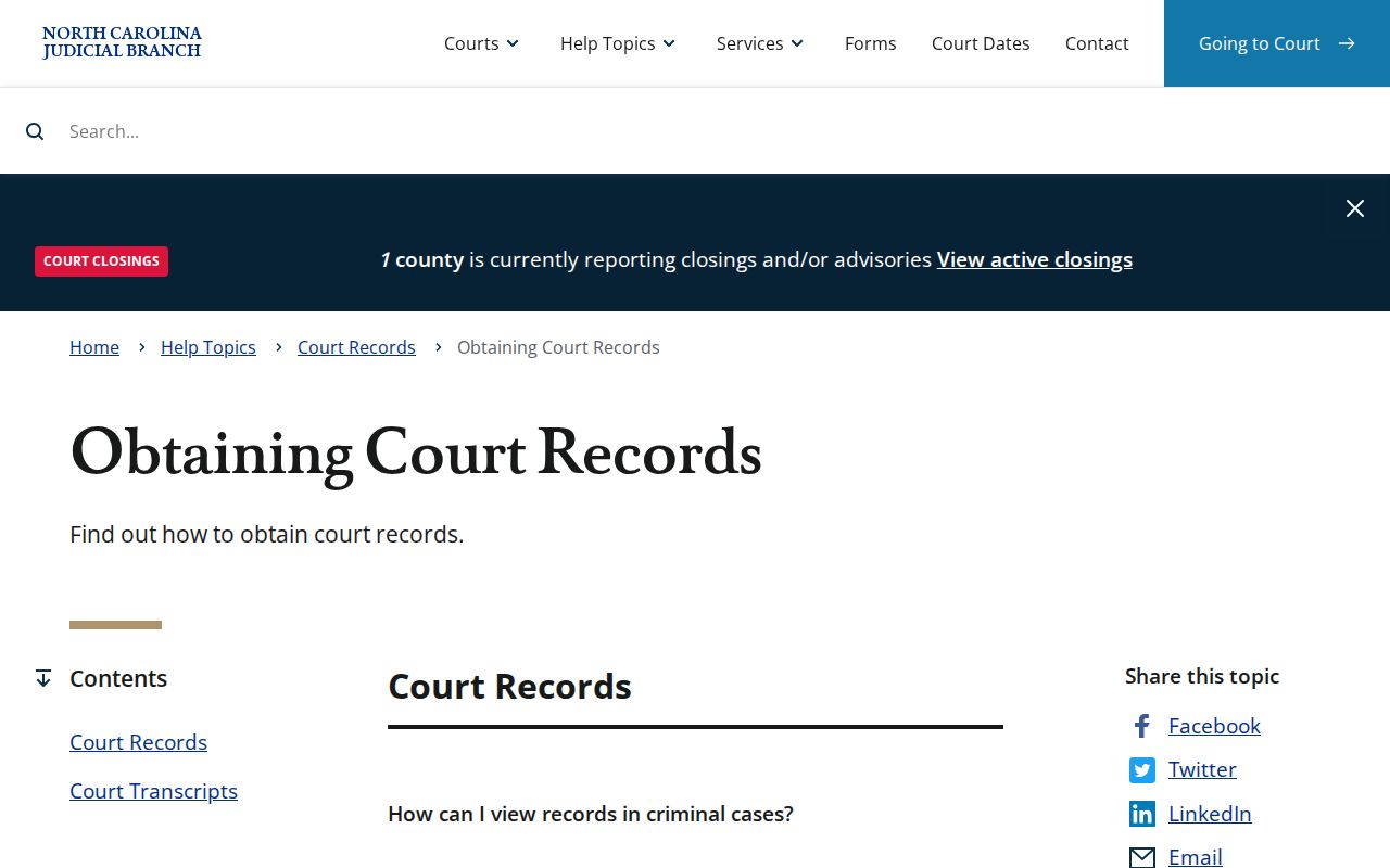 North Carolina resident lookup public court terminals and paper-file access