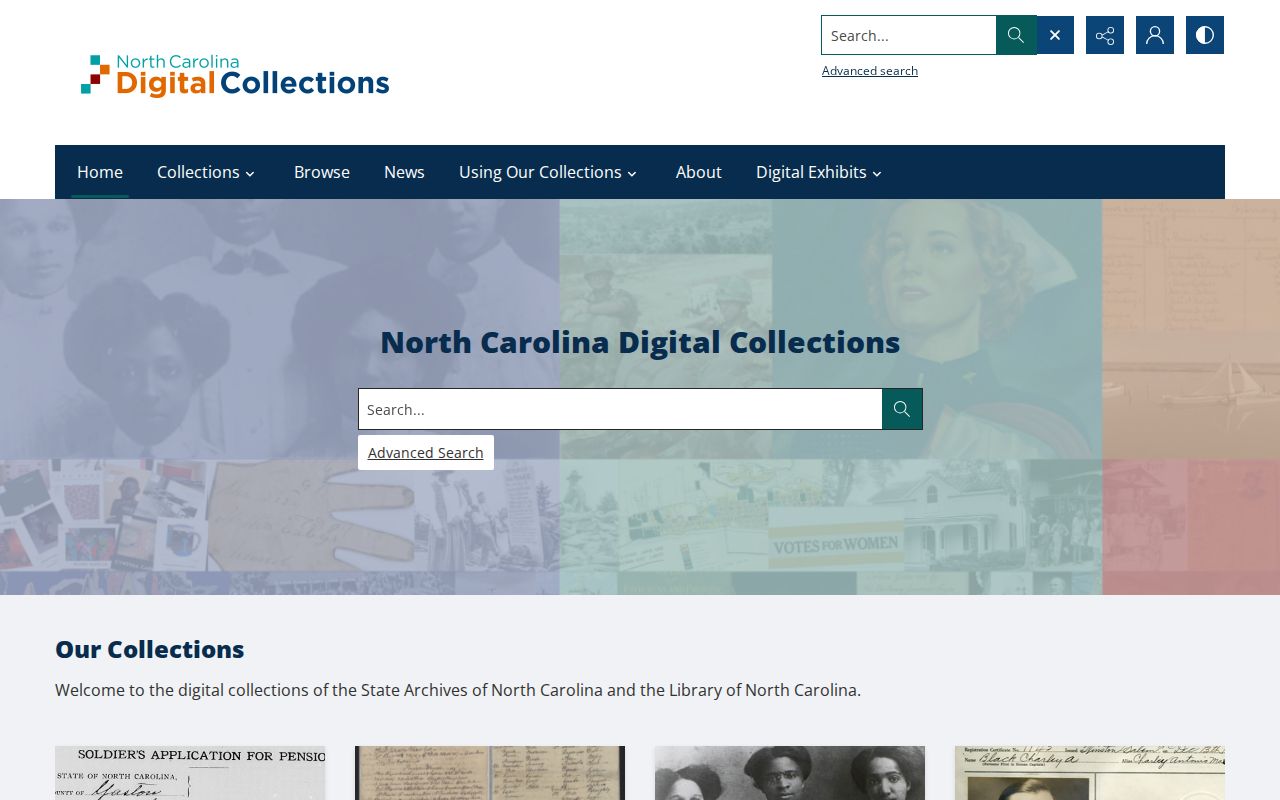 North Carolina city directory research in the Digital Collections search screen