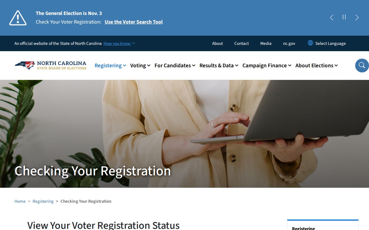 North Carolina resident lookup official explanation of voter profile details and limits