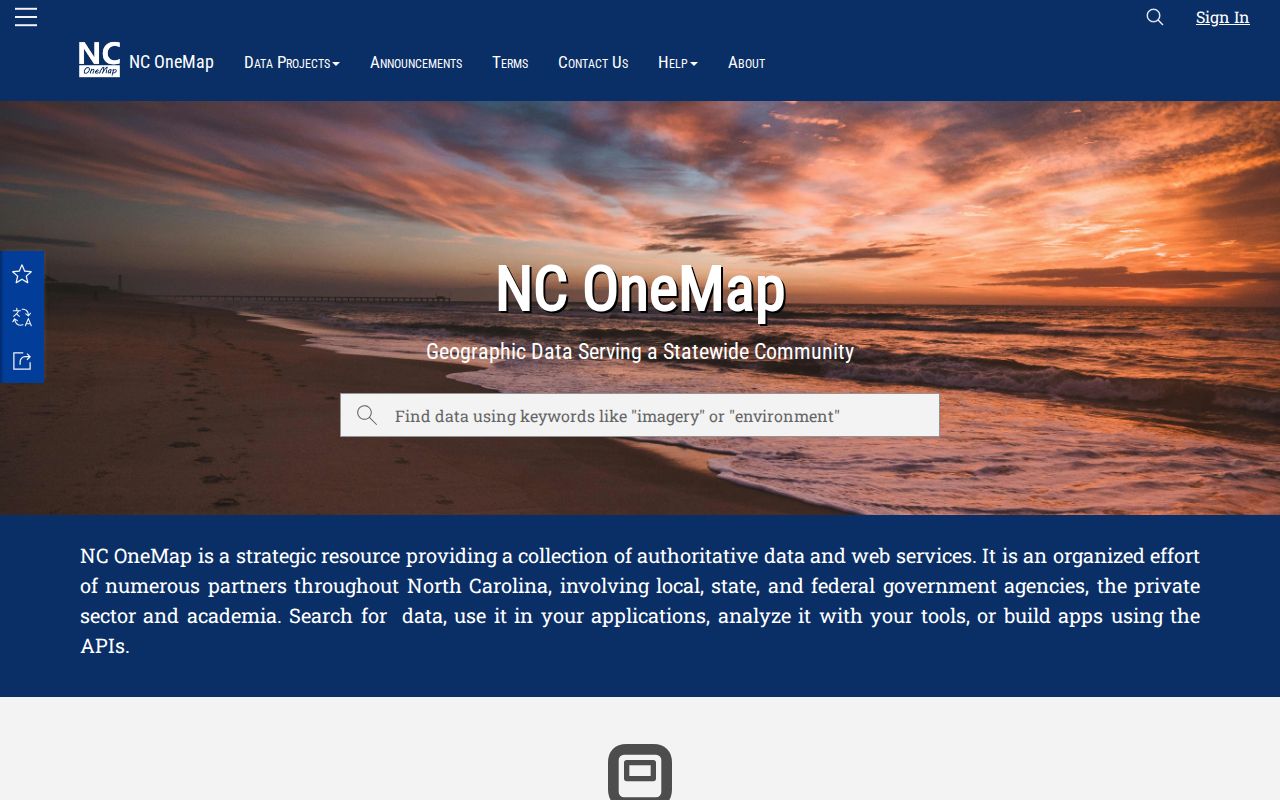 North Carolina neighbors research map in the NC OneMap statewide parcel viewer